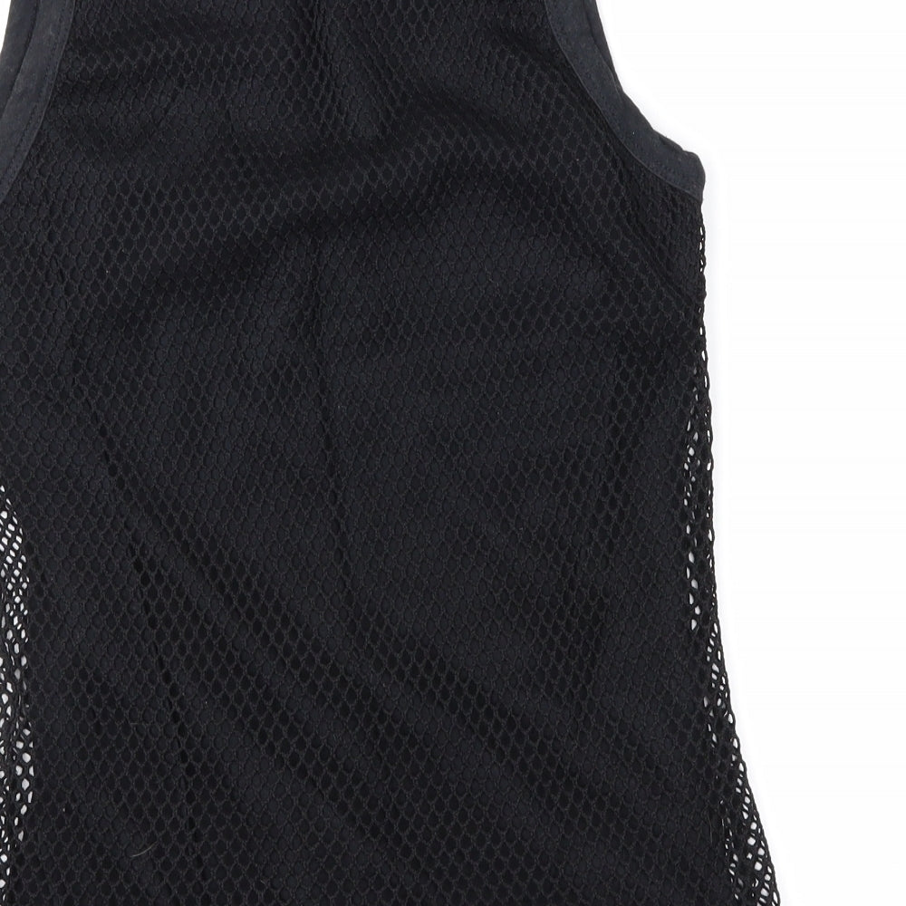Nouveau Womens Black  Mesh Basic Tank Size M