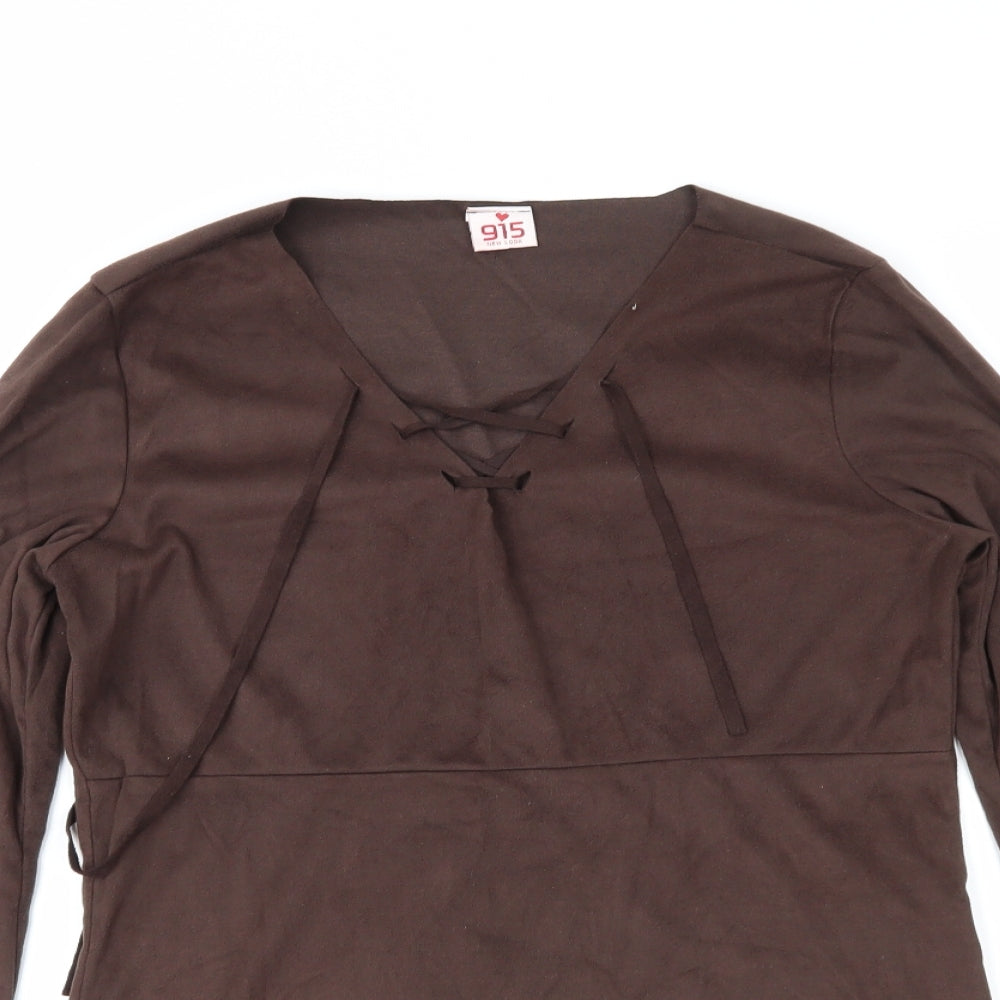 New Look Girls Brown   Basic Blouse Size 14-15 Years  - Faux Suede