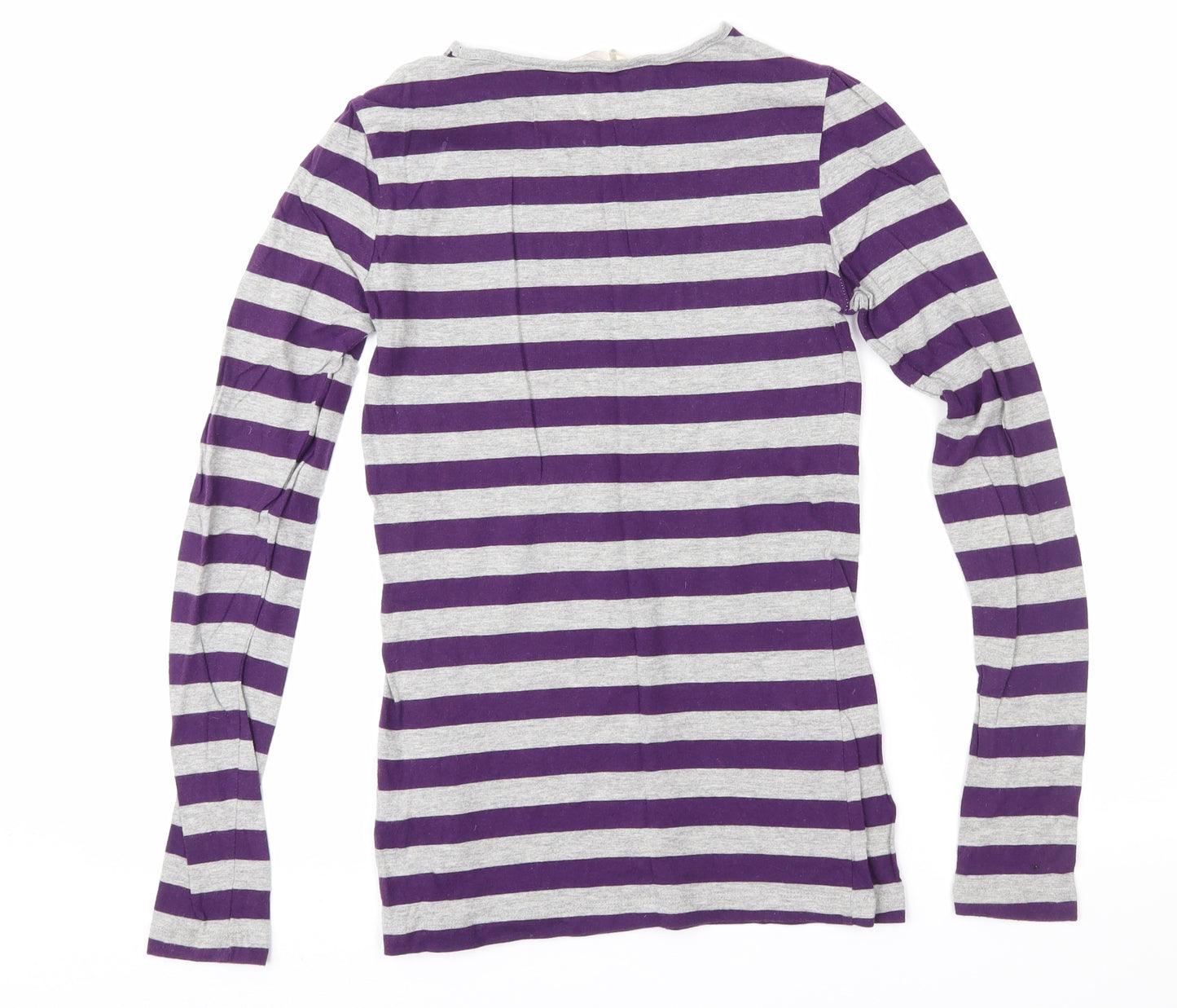 H&M Girls Purple Striped  Basic T-Shirt Size 13-14 Years