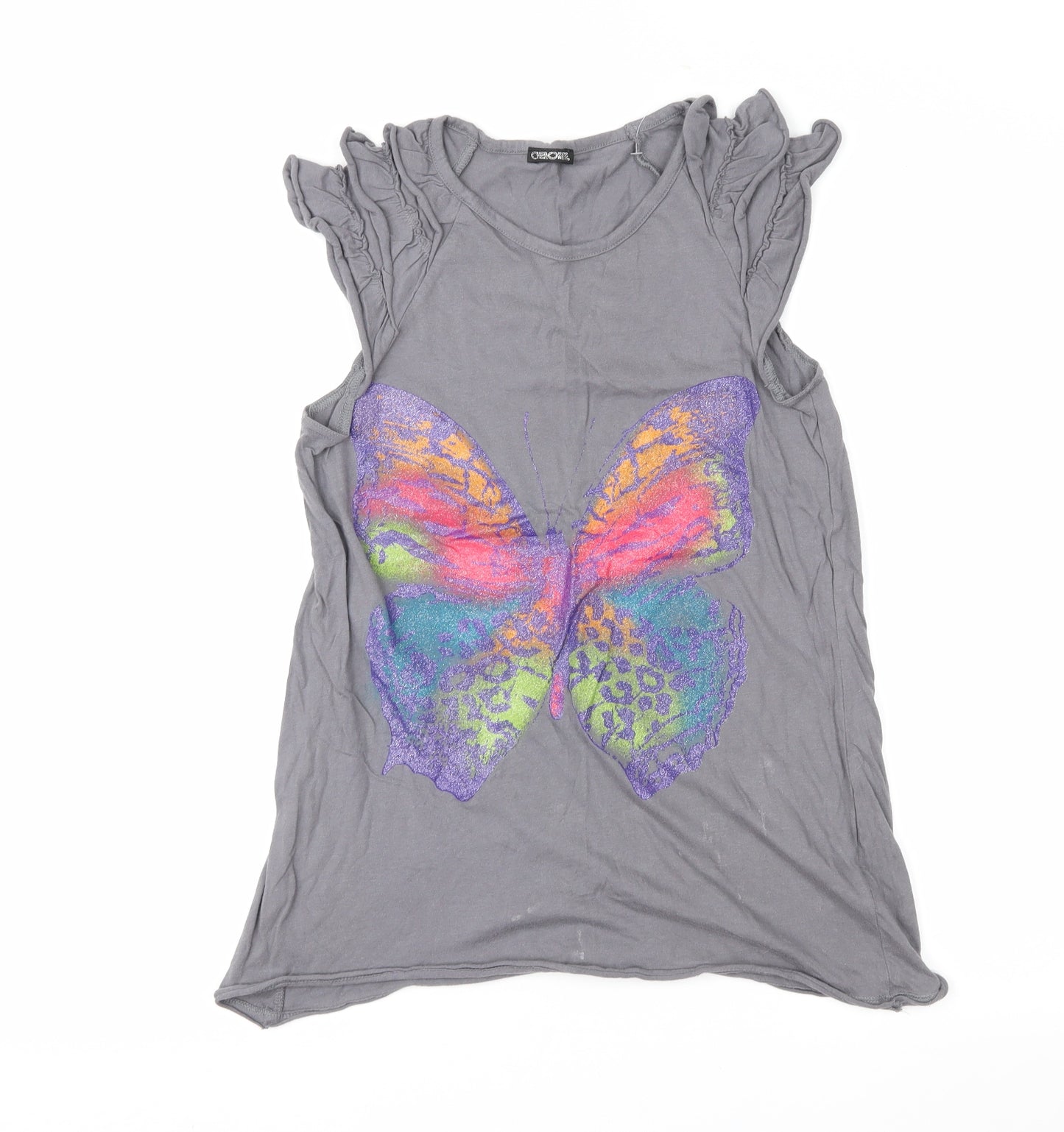 Cherokee Girls Grey   Basic T-Shirt Size 12-13 Years