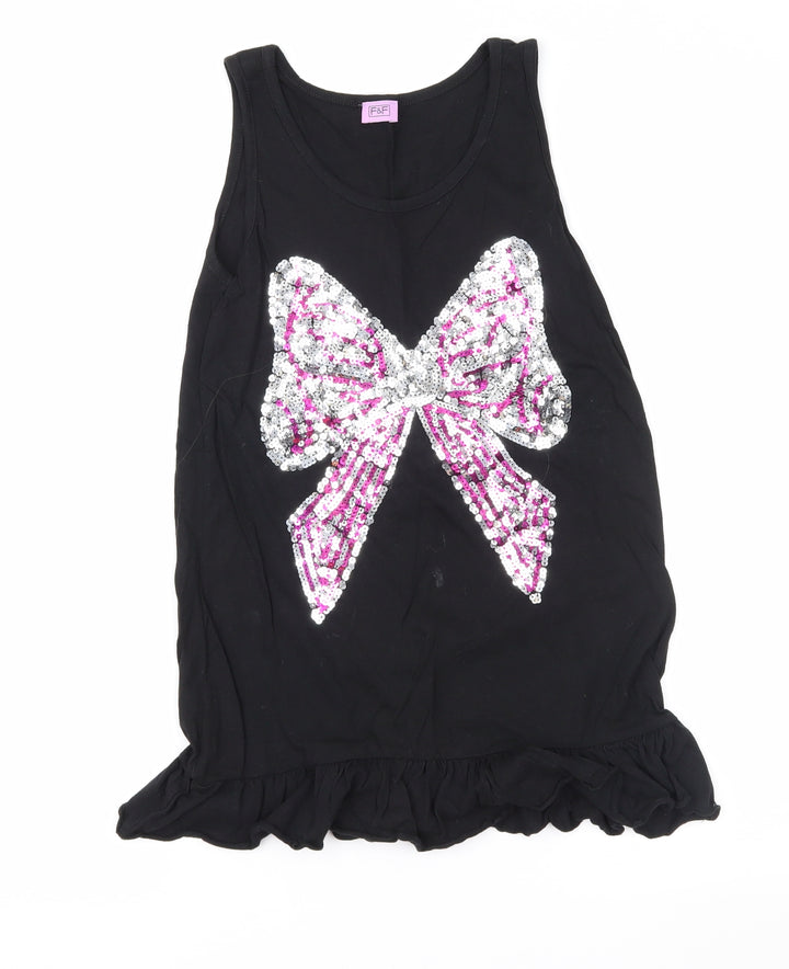 F&F Girls Black Basic Blouse Size 12-13 Years