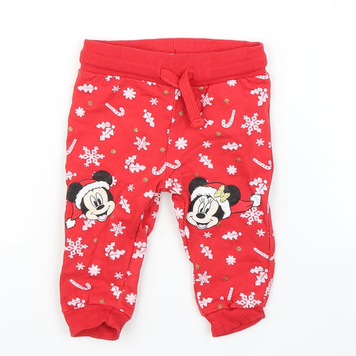 Disney Baby Red   Capri Leggings Size 9 Months  - Christmas