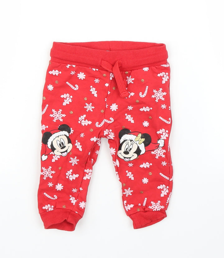 Disney Baby Red Capri Leggings Size 9 Months - Christmas