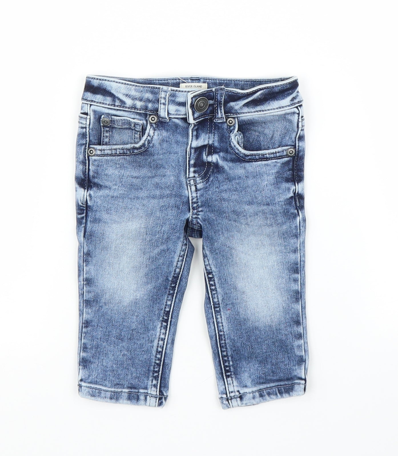 Nutmeg Boys Blue  Denim Cropped Jeans Size 3-6 Months