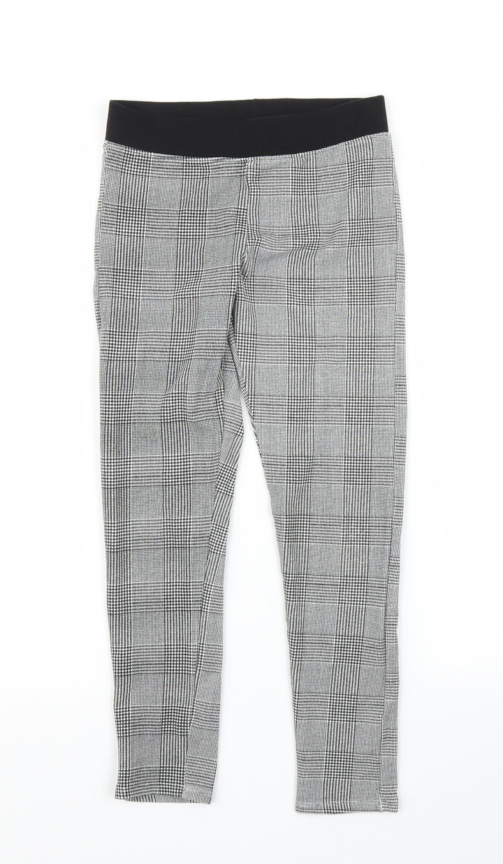 H&M Girls Grey Plaid  Capri Trousers Size 10-11 Years