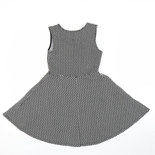 Young Dimension Girls Black Polka Dot  A-Line  Size 9-10 Years