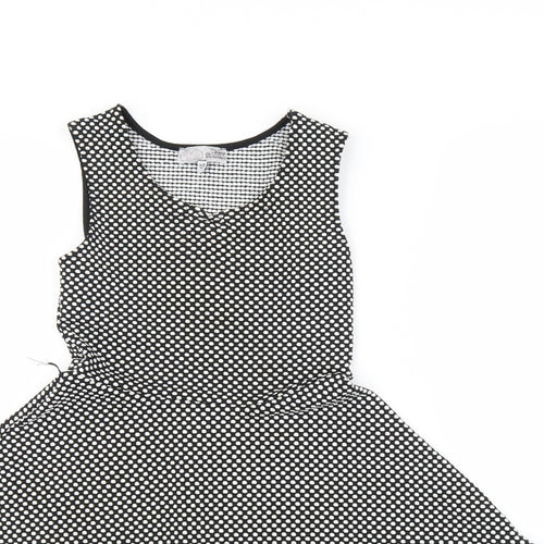 Young Dimension Girls Black Polka Dot  A-Line  Size 9-10 Years