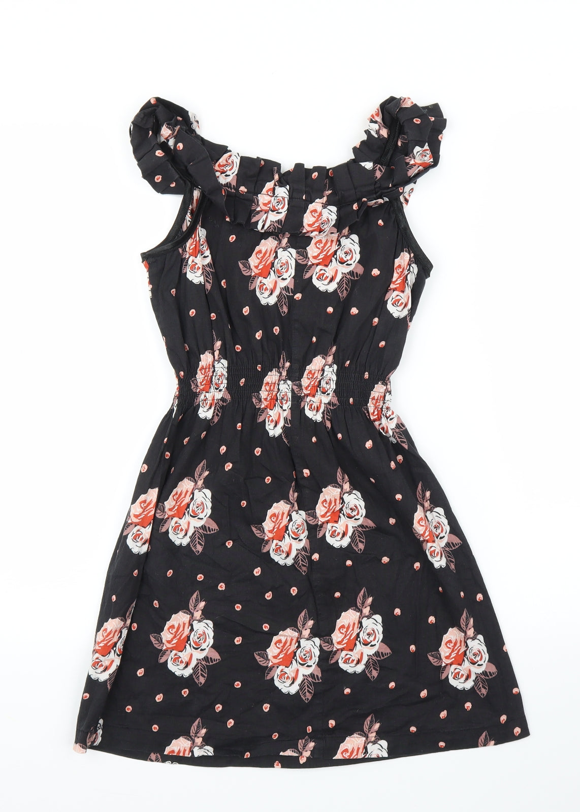 Apricot Girls Black Floral  A-Line  Size 12 Years