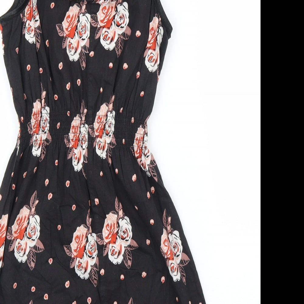 Apricot Girls Black Floral  A-Line  Size 12 Years