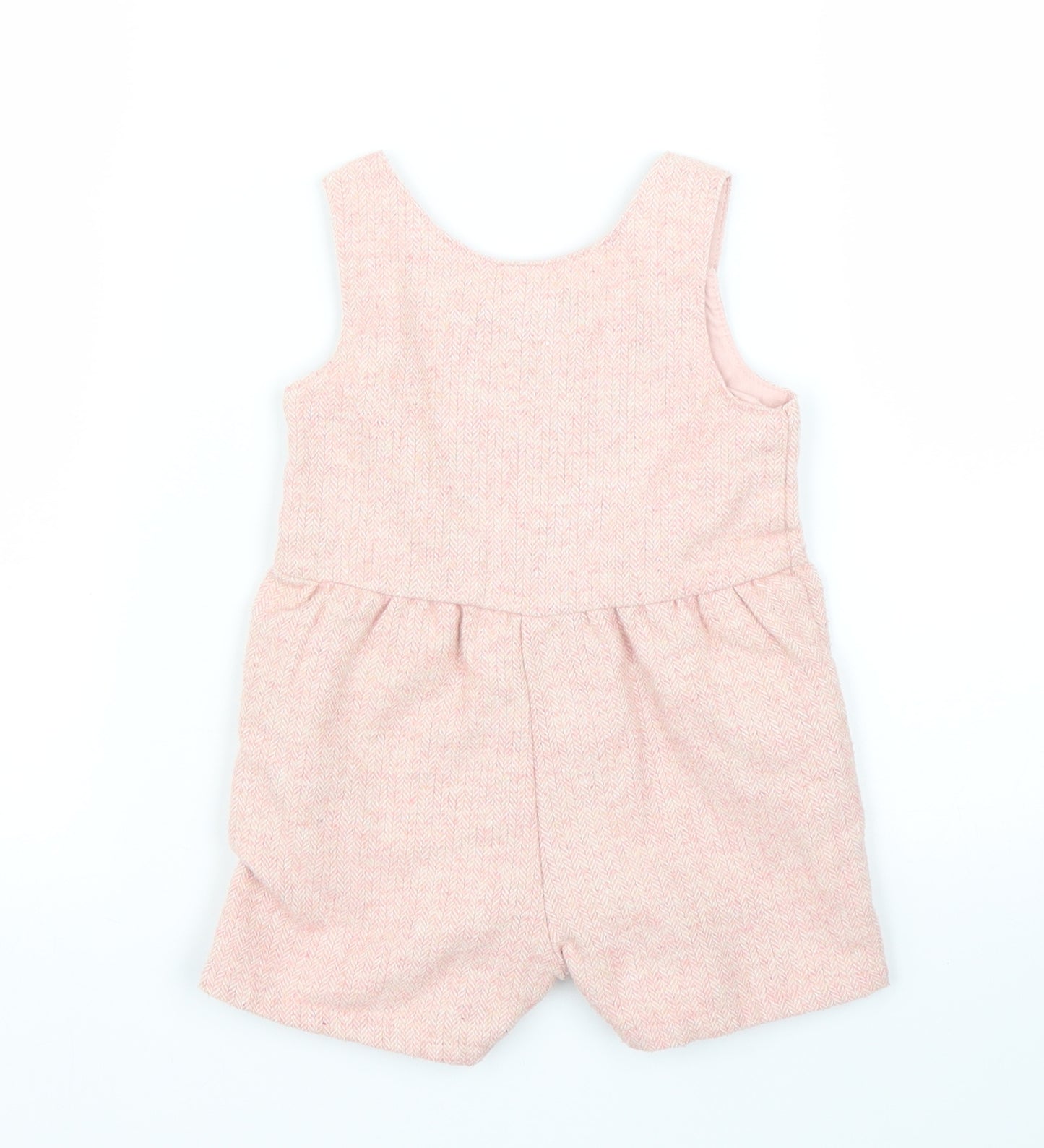 Primark Girls Pink Herringbone  Romper One-Piece Size 6-9 Months