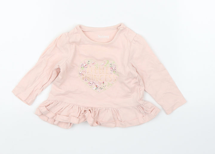 Nutmeg Girls Pink   Basic T-Shirt Size 6-9 Months