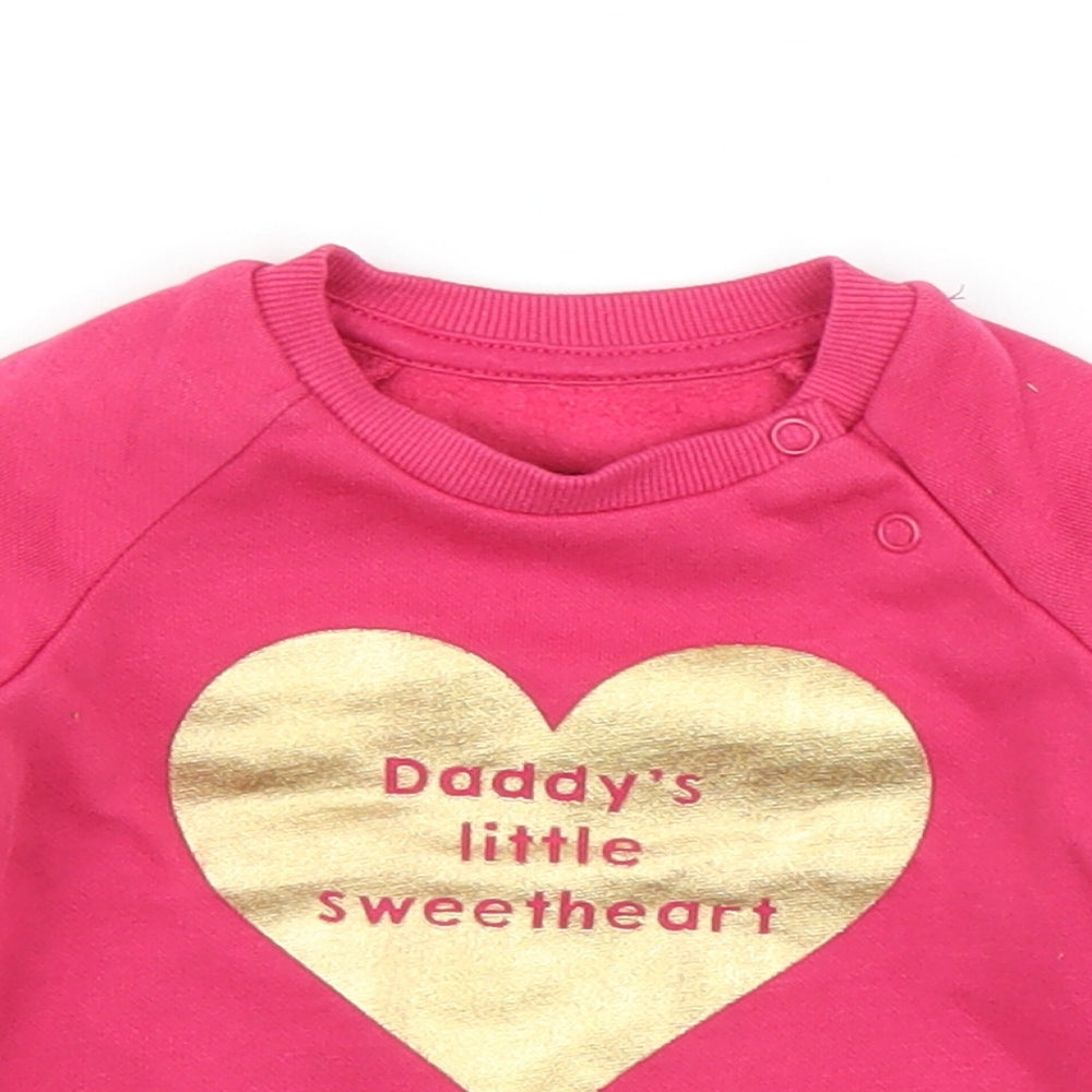 Primark Girls Pink   Pullover Jumper Size 6-9 Months