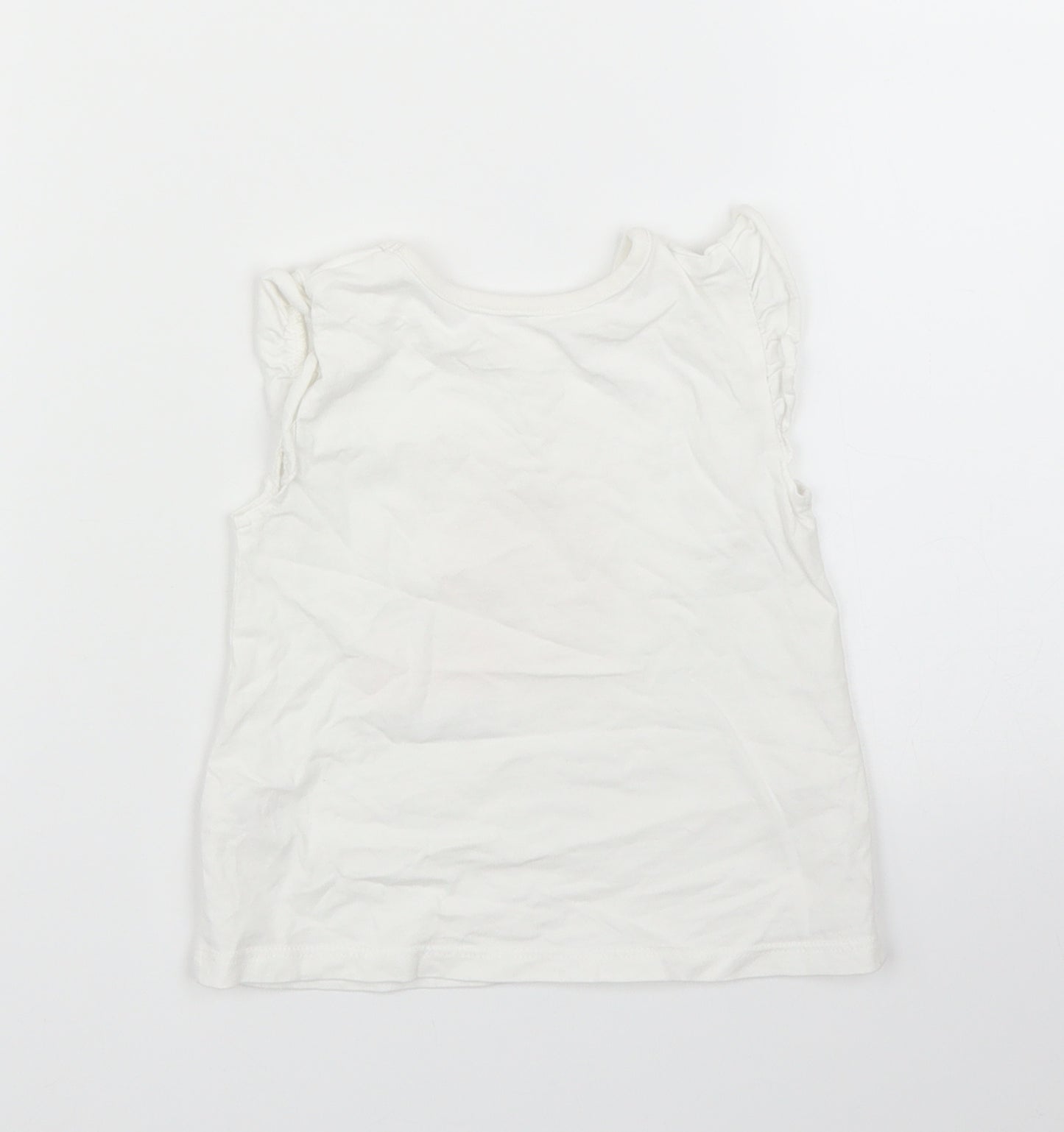 George Girls White   Basic T-Shirt Size 9-12 Months
