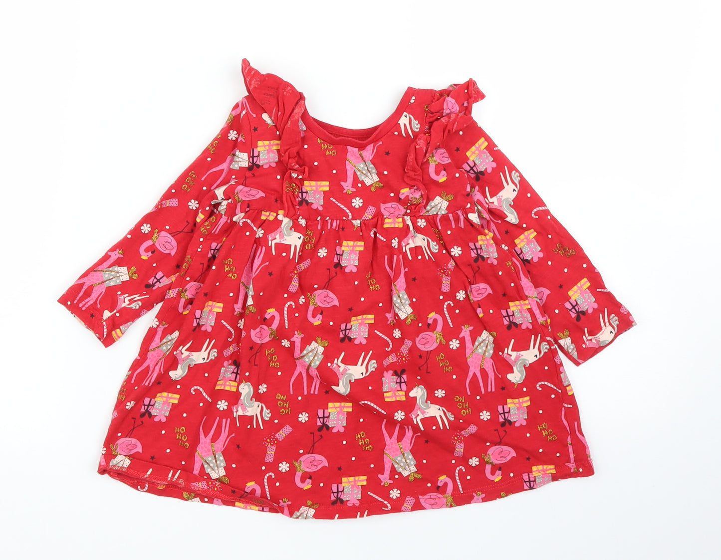 Matalan Girls Red   A-Line  Size 12-18 Months  - Christmas