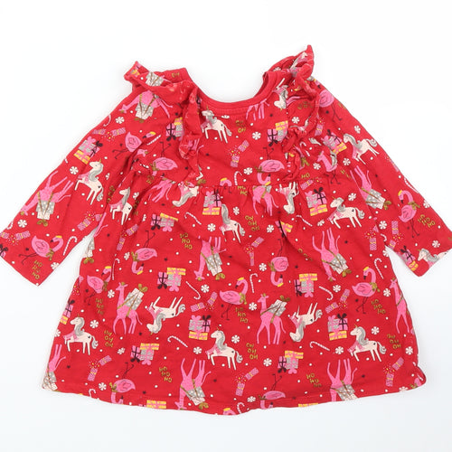 Matalan Girls Red   A-Line  Size 12-18 Months  - Christmas