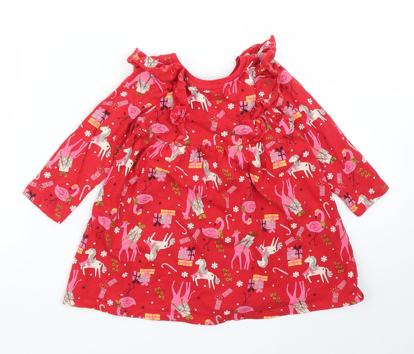 Matalan Girls Red   A-Line  Size 12-18 Months  - Christmas