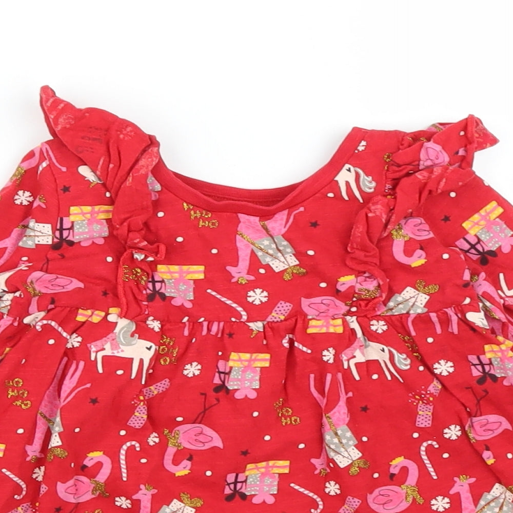 Matalan Girls Red   A-Line  Size 12-18 Months  - Christmas