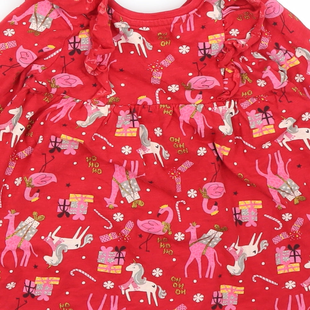 Matalan Girls Red   A-Line  Size 12-18 Months  - Christmas