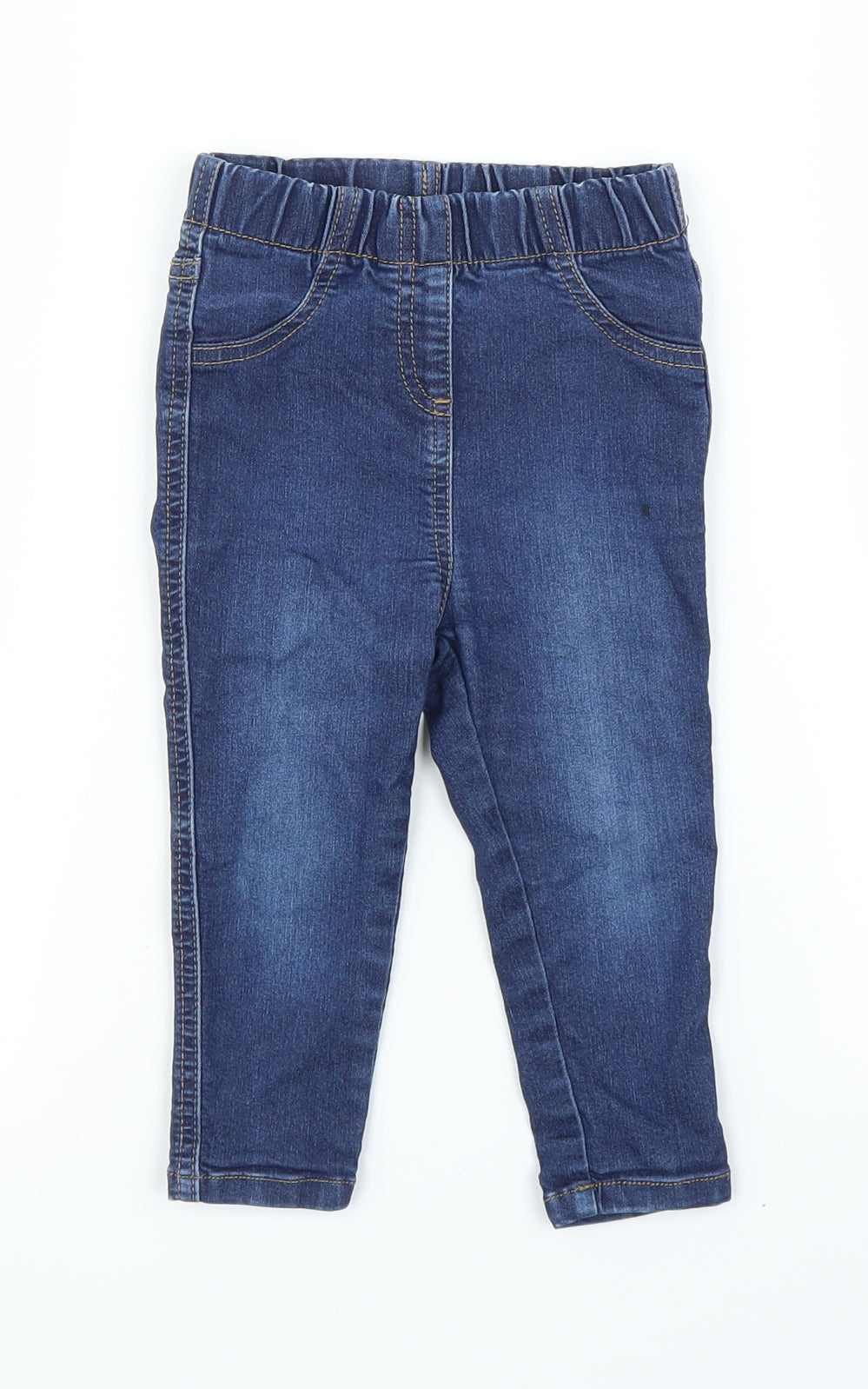 Matalan Girls Blue  Denim Capri Jeans Size 12-18 Months