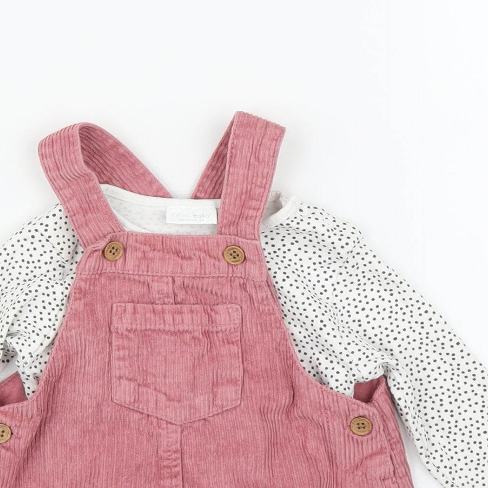 NEXT Girls Pink  Corduroy A-Line  Size 6-9 Months  - Babygrow Dress