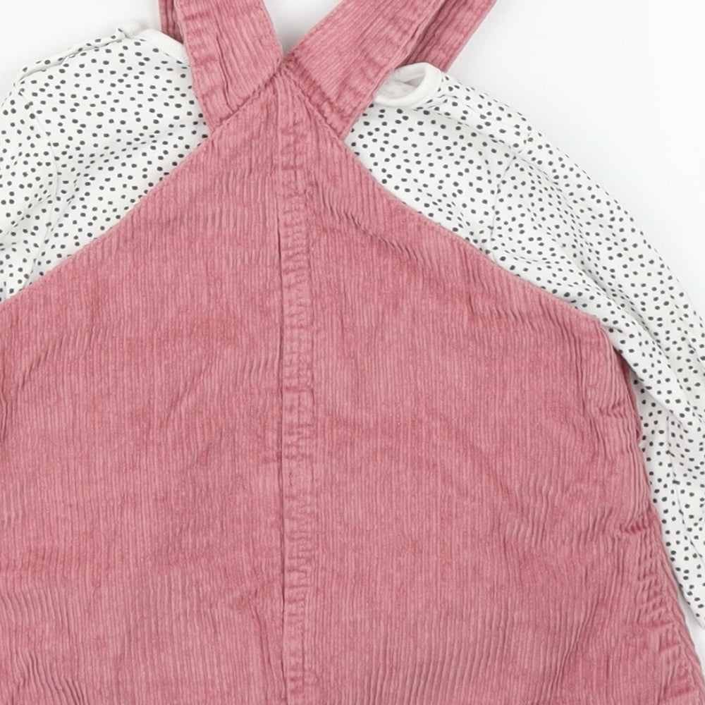 NEXT Girls Pink  Corduroy A-Line  Size 6-9 Months  - Babygrow Dress