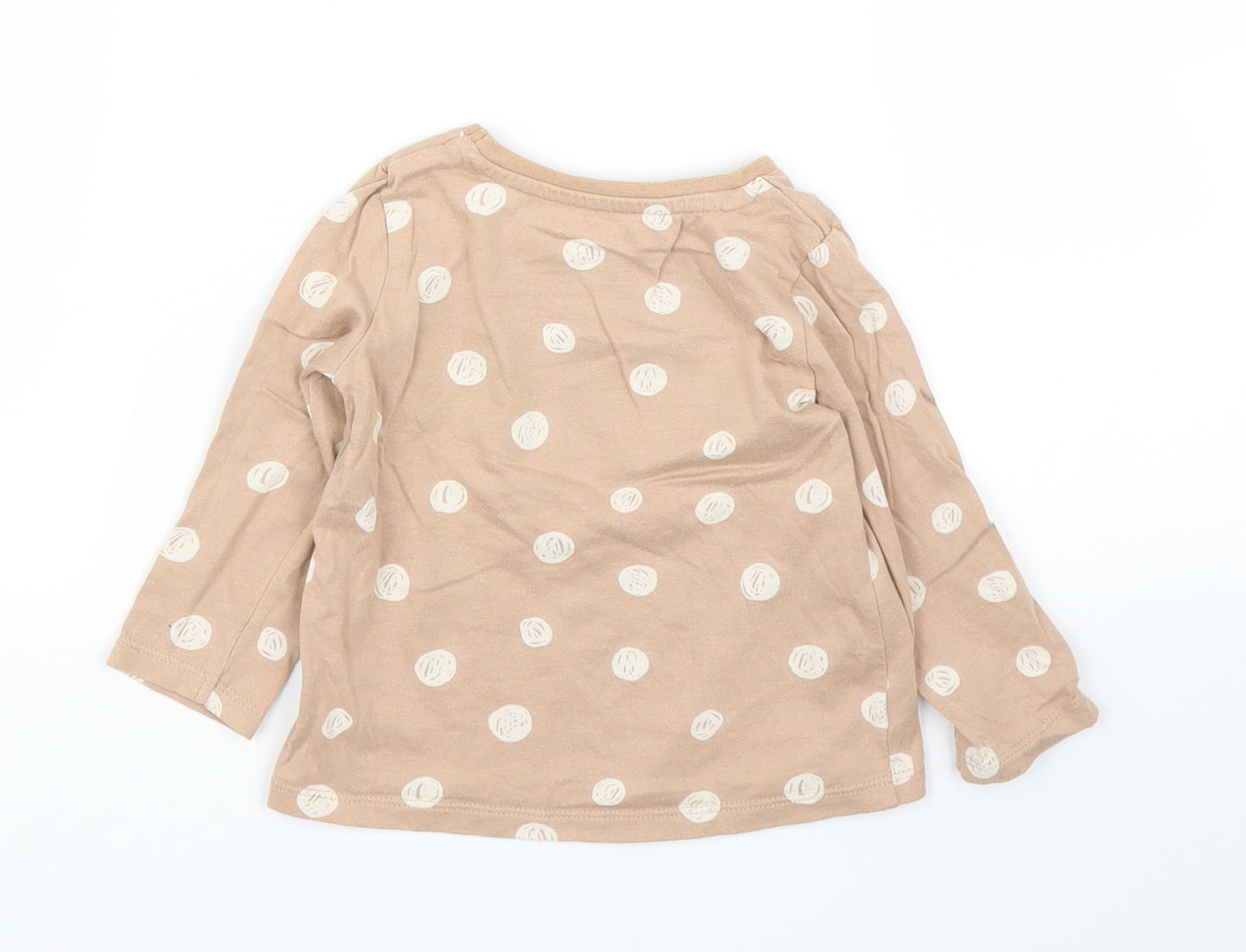 Nutmeg Girls Beige Polka Dot  Basic T-Shirt Size 12-18 Months