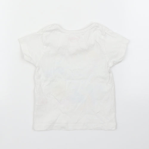 Lullaby Girls White   Basic T-Shirt Size 6-9 Months  - Rainbows