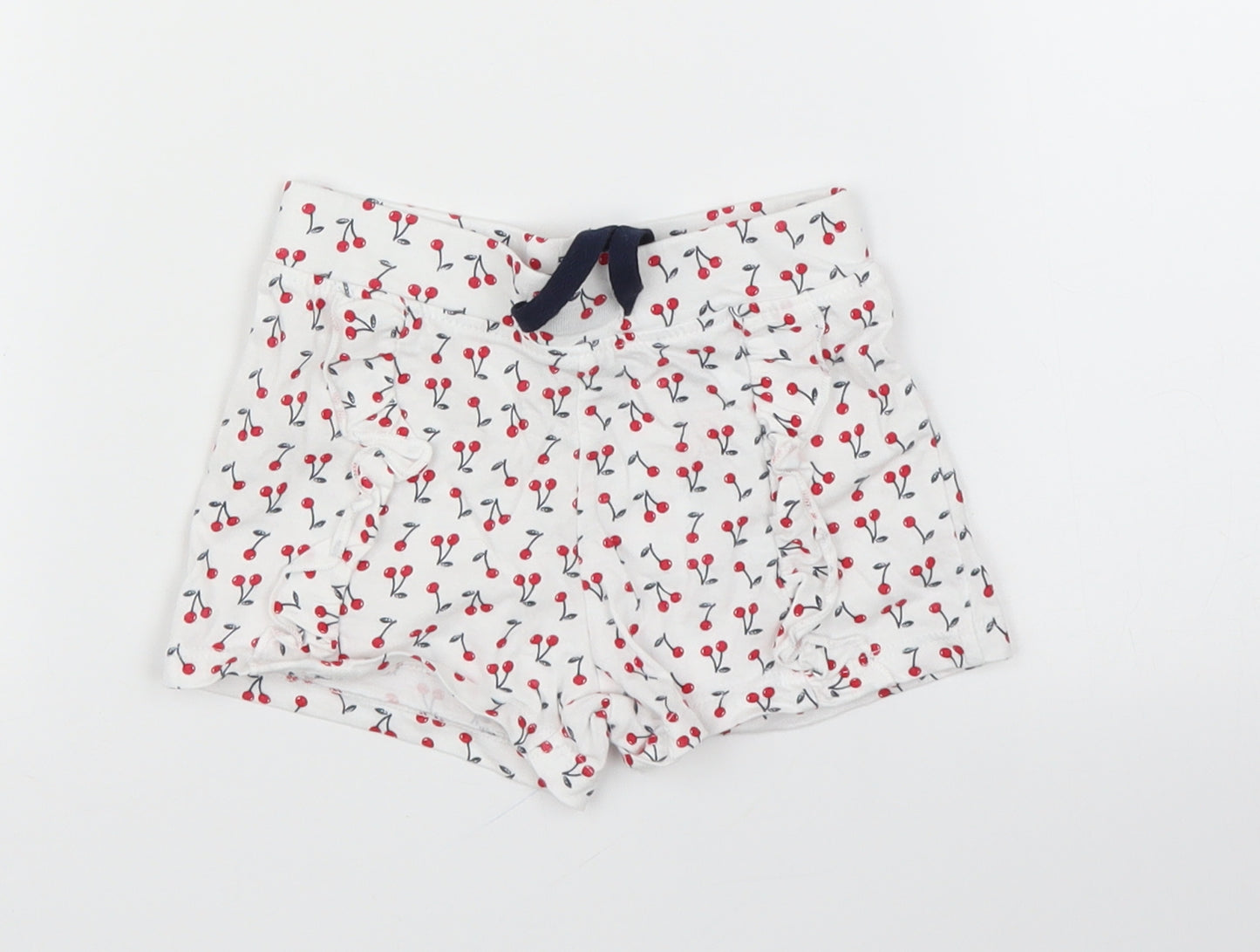 Primark Girls White   Capri Leggings Size 9 Months  - Cherry, Shorts