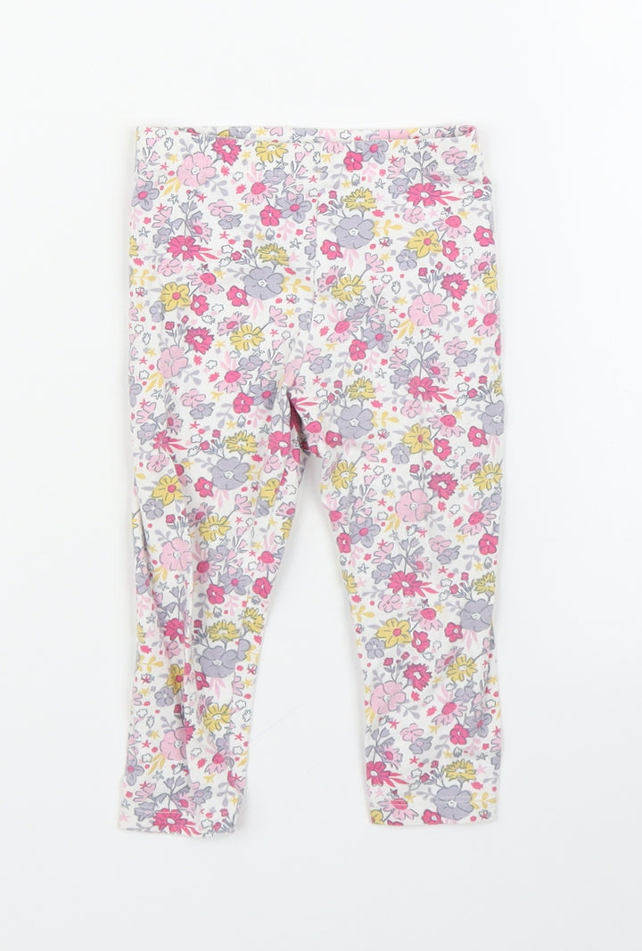 Me To You Girls Pink Floral Capri Leggings Size 9 Months