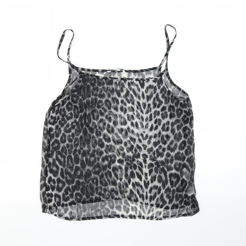 New Look Womens Grey Animal Print  Camisole Blouse Size 10  - Leopard print