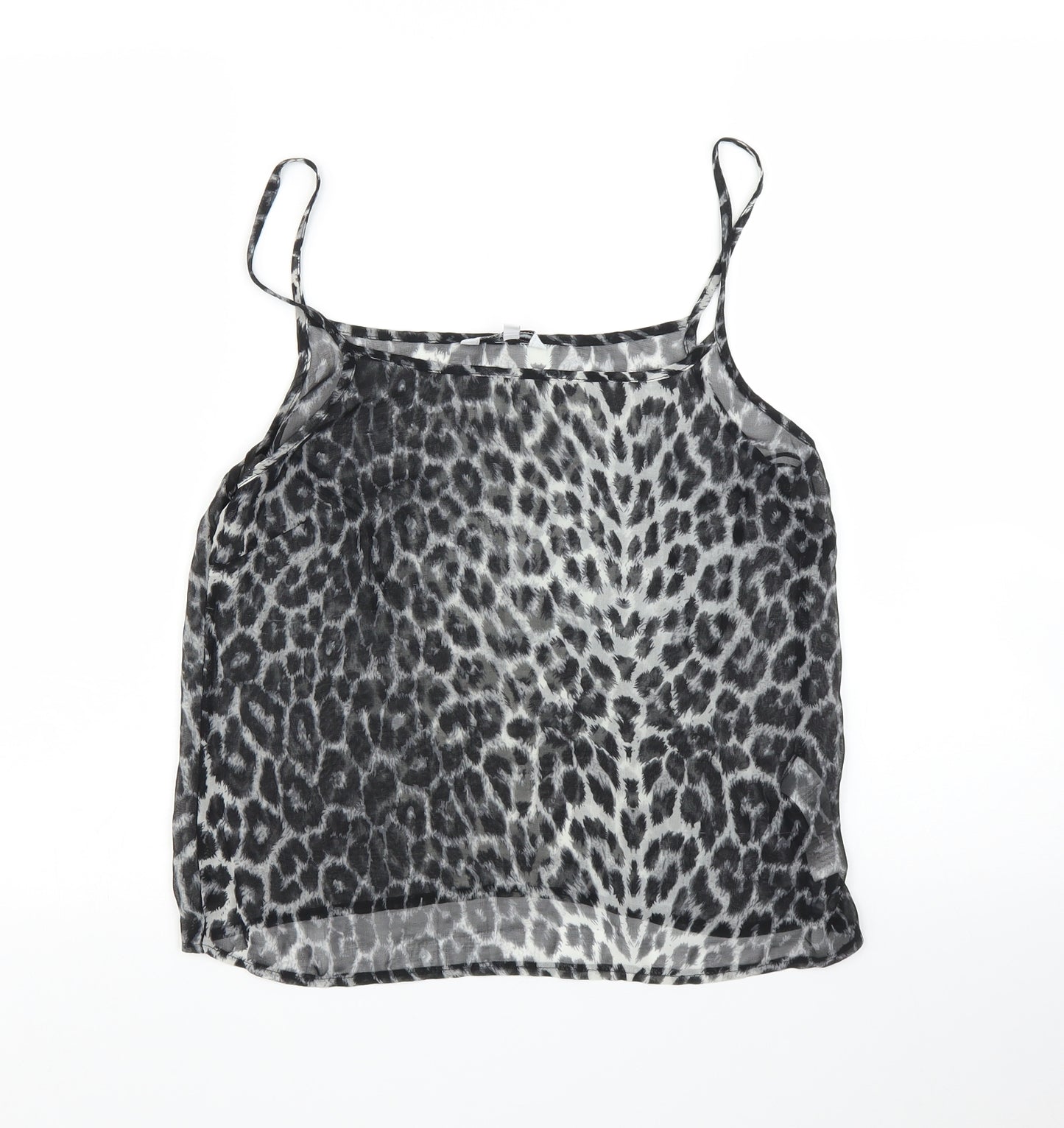 New Look Womens Grey Animal Print  Camisole Blouse Size 10  - Leopard print