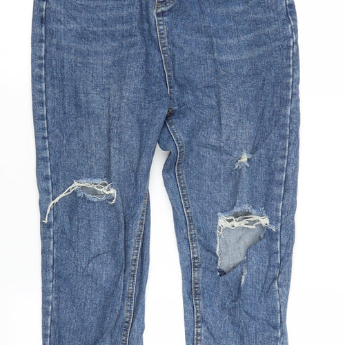 X2 Womens Blue  Denim Mom Jeans Size L L22 in