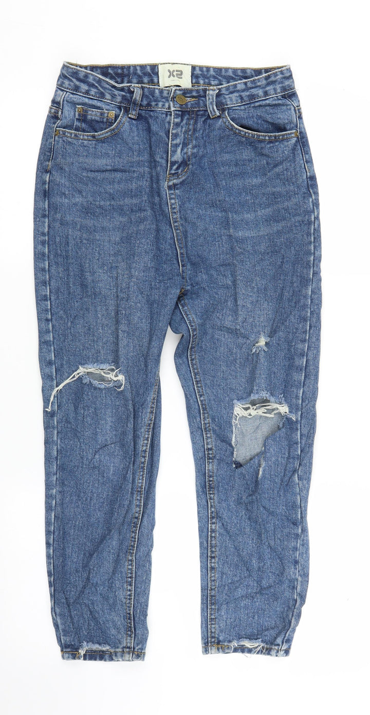 X2 Womens Blue Denim Mom Jeans Size L L22 in