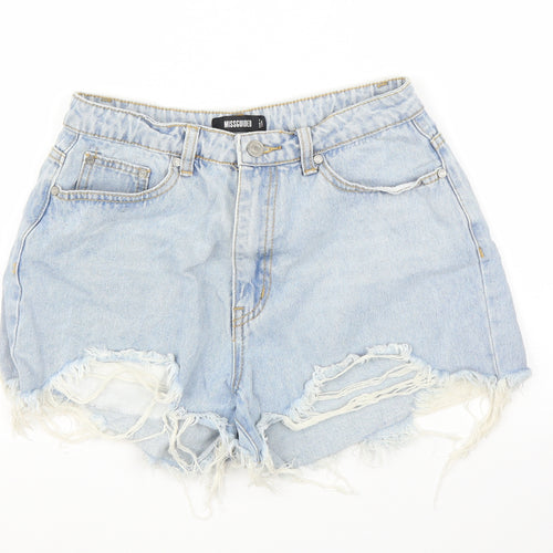 Missguided Womens Blue  Denim Cut-Off Shorts Size 8
