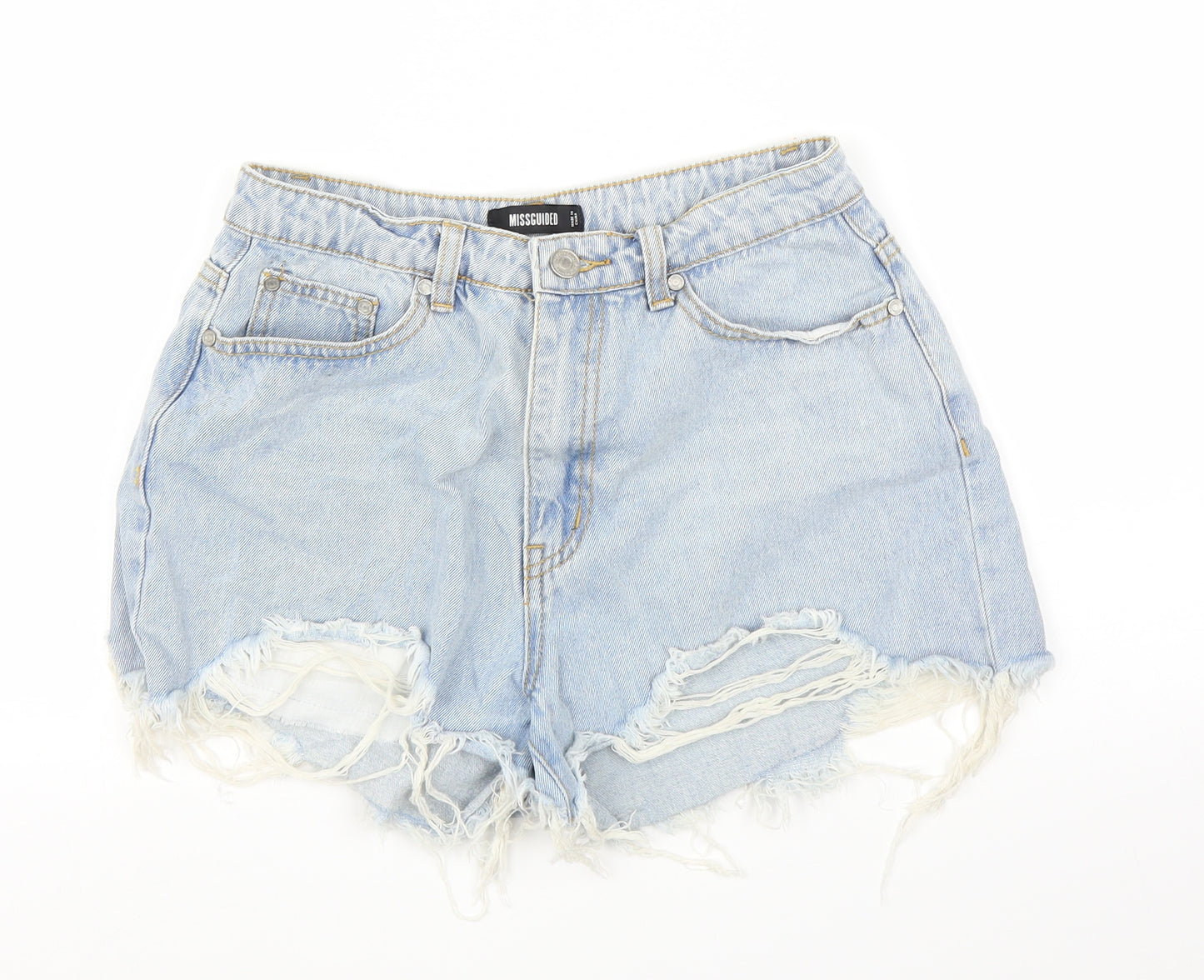 Missguided Womens Blue  Denim Cut-Off Shorts Size 8