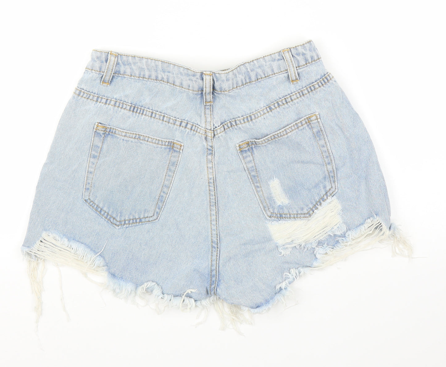 Missguided Womens Blue  Denim Cut-Off Shorts Size 8