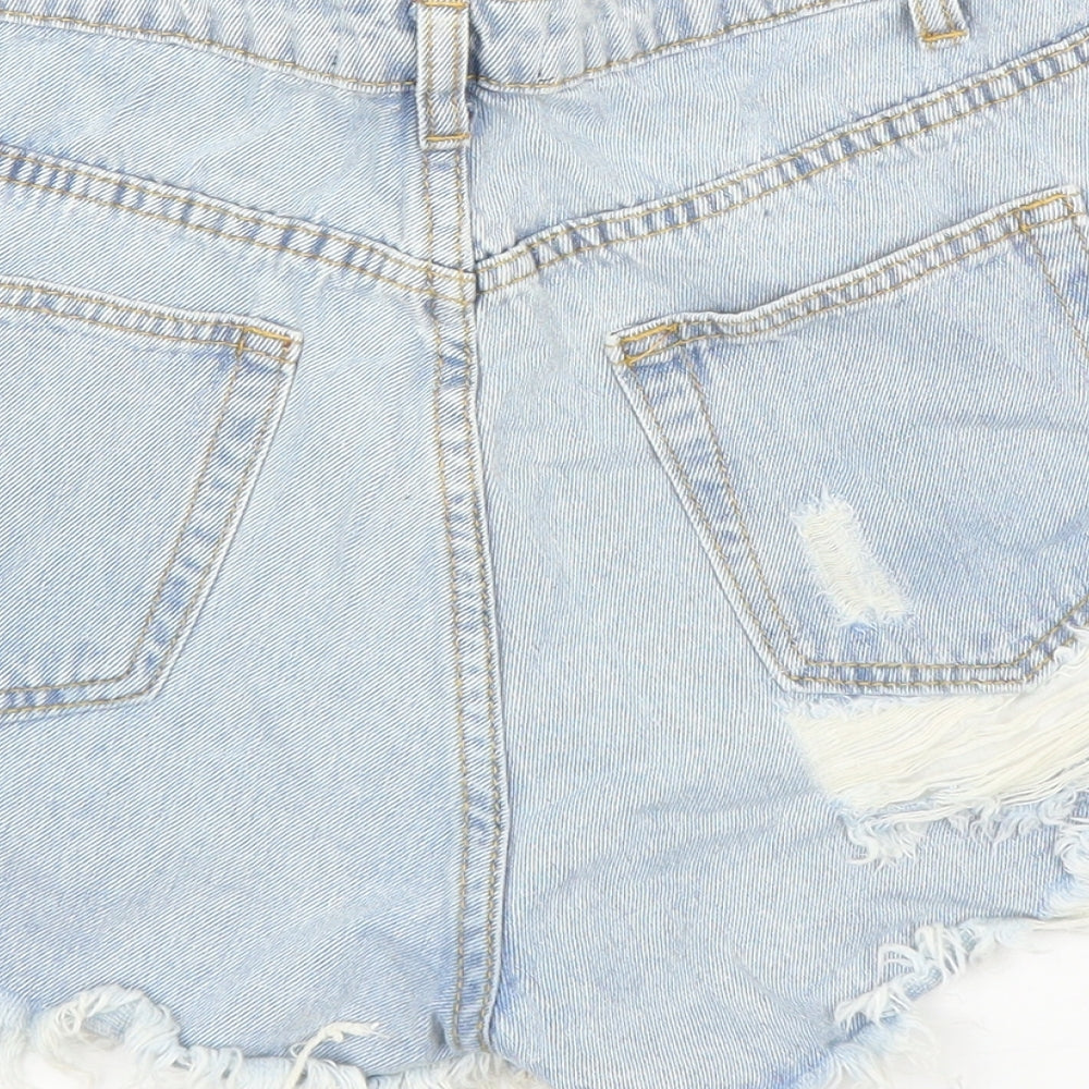 Missguided Womens Blue  Denim Cut-Off Shorts Size 8