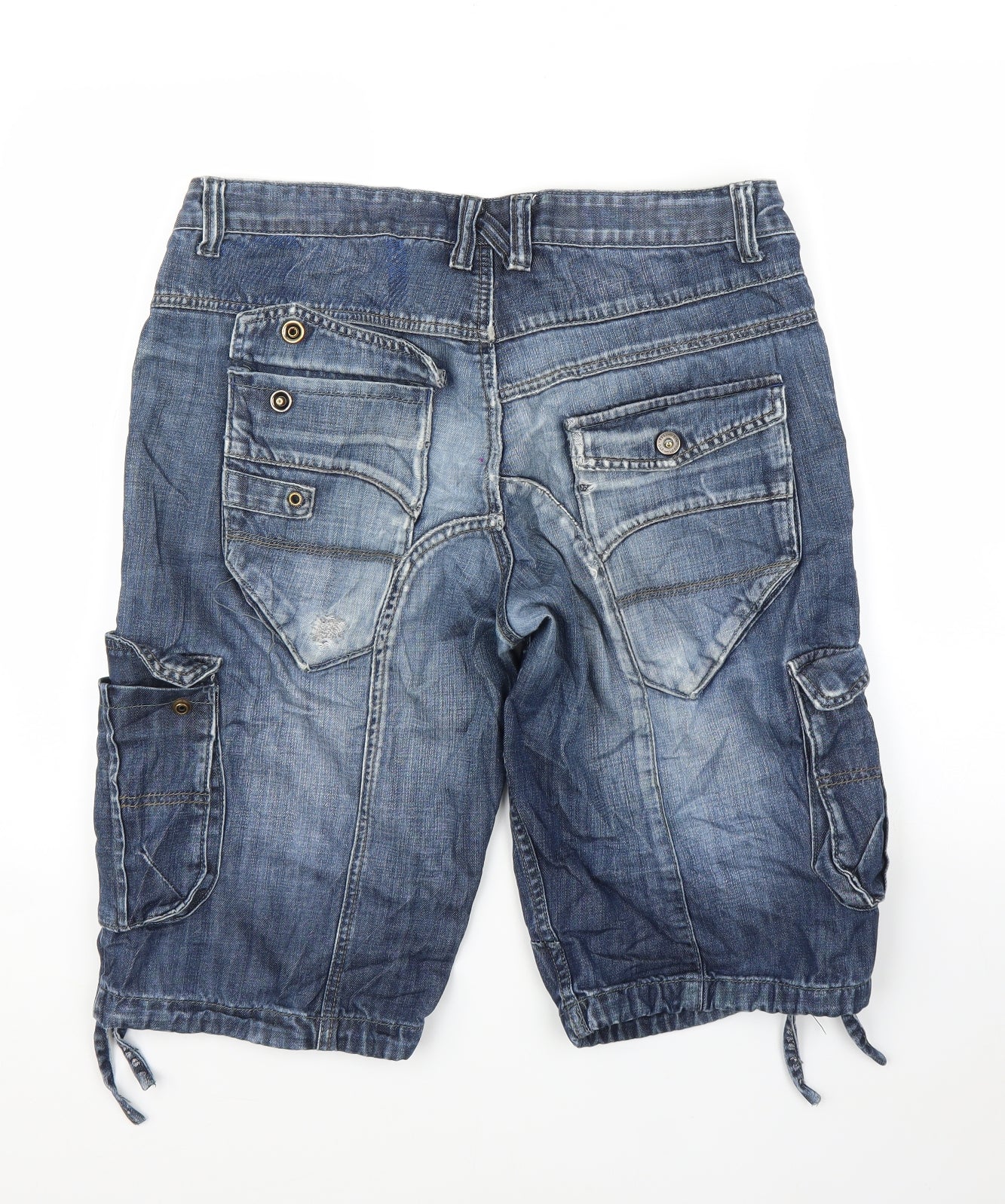 ETO Mens Blue  Denim Cargo Shorts Size 36 in