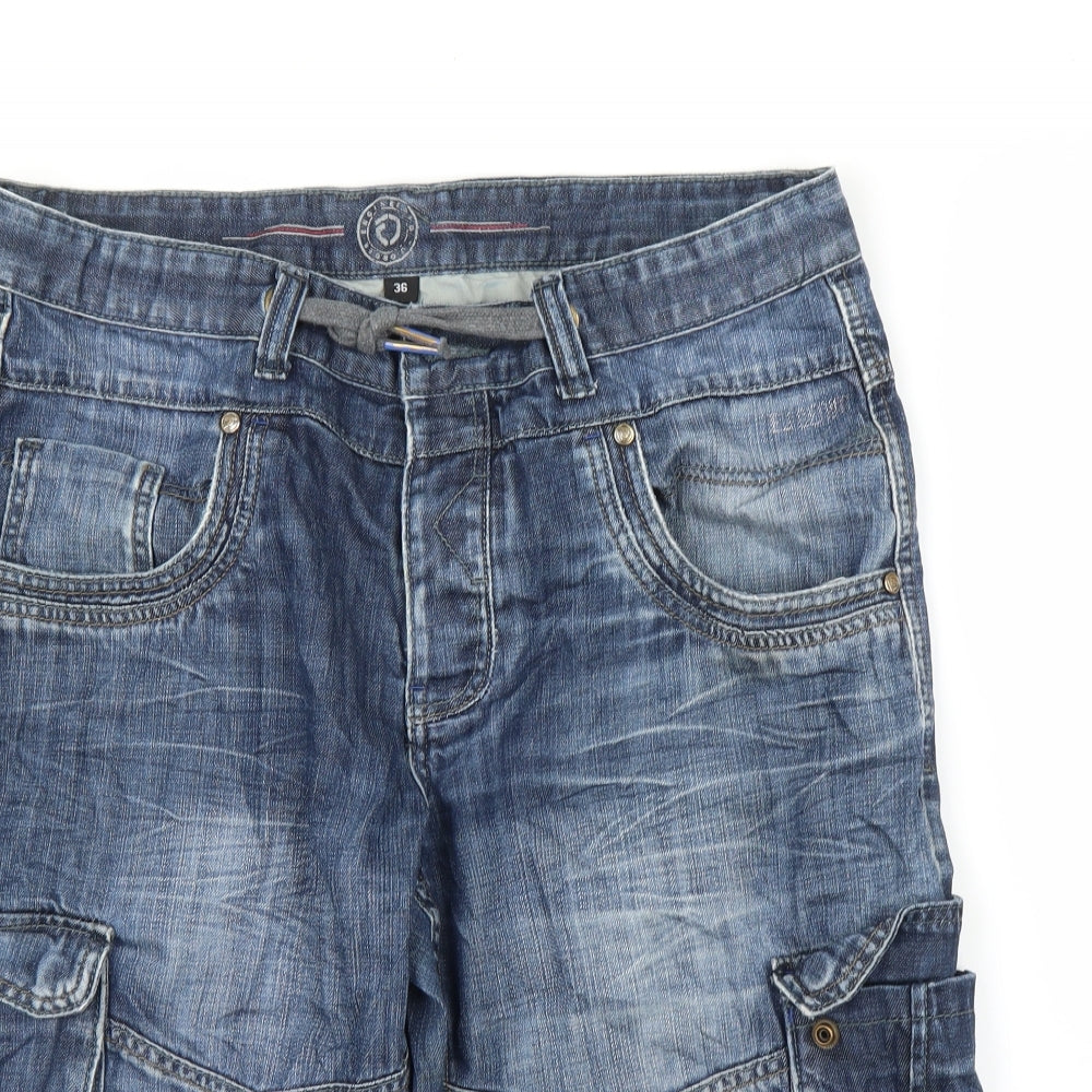 ETO Mens Blue  Denim Cargo Shorts Size 36 in
