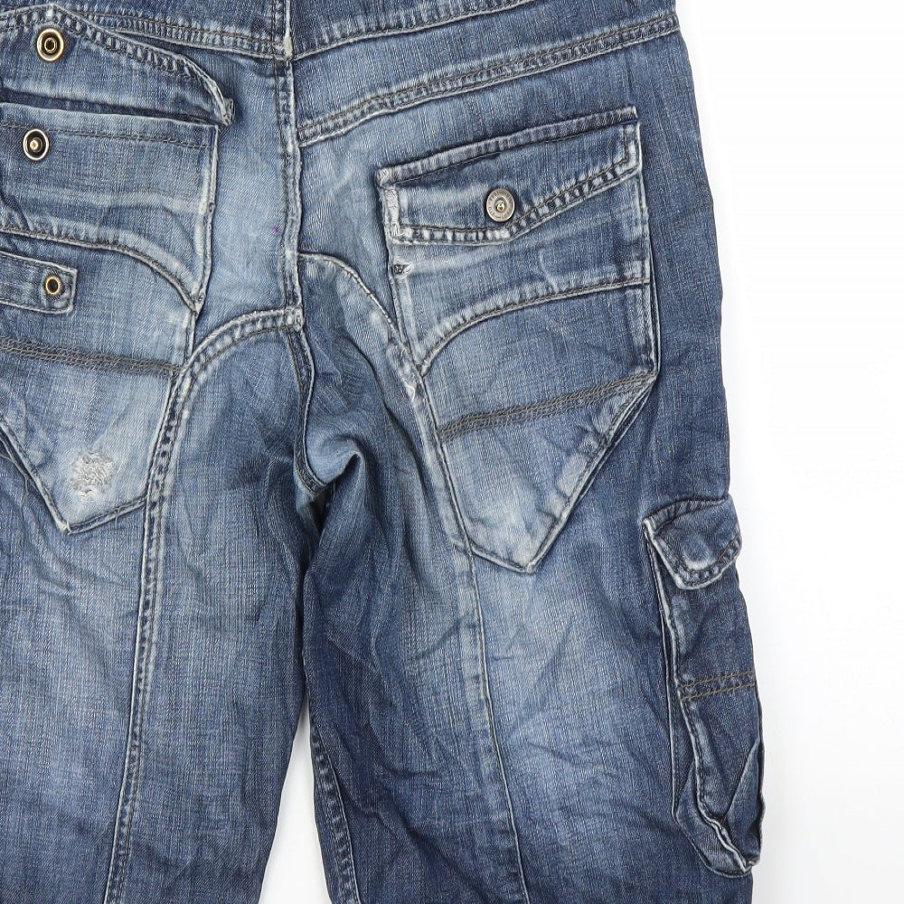 ETO Mens Blue  Denim Cargo Shorts Size 36 in