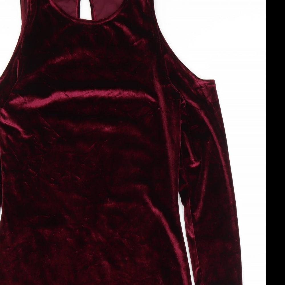 Parisian Womens Purple  Velvet Sheath  Size 12