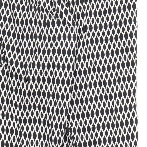 H&M Womens Black Argyle/Diamond  Pedal Pusher Trousers Size 8 L26 in