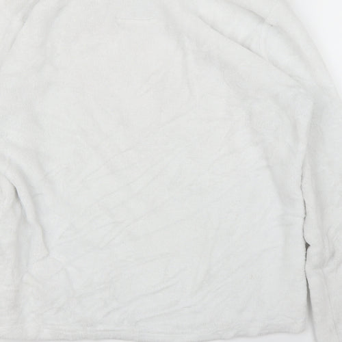 Matalan Womens White  Fleece Top Pyjama Top Size M  - Love Heart