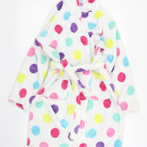 F&F Girls White Polka Dot  Capri Robe Size 11 Years