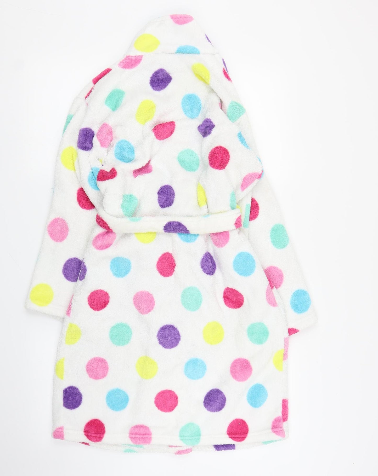 F&F Girls White Polka Dot  Capri Robe Size 11 Years