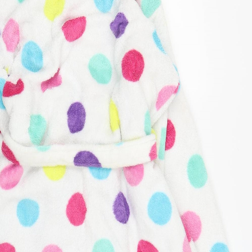 F&F Girls White Polka Dot  Capri Robe Size 11 Years