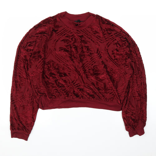 Topshop Womens Purple Floral  Pullover Jumper Size 12