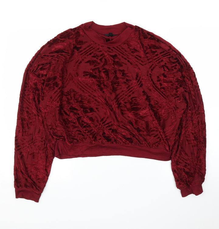 Topshop Womens Purple Floral  Pullover Jumper Size 12