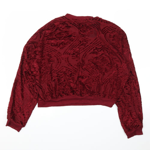 Topshop Womens Purple Floral  Pullover Jumper Size 12
