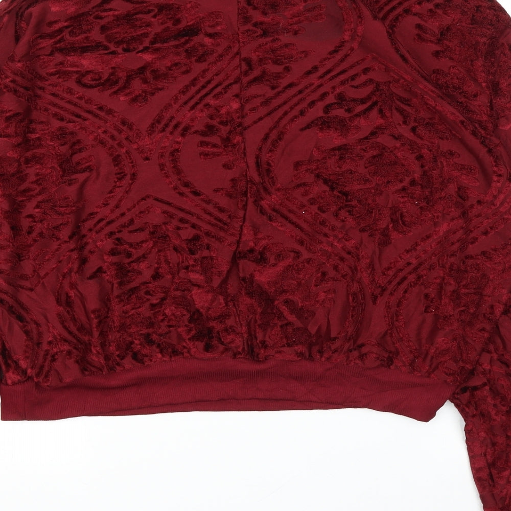 Topshop Womens Purple Floral  Pullover Jumper Size 12